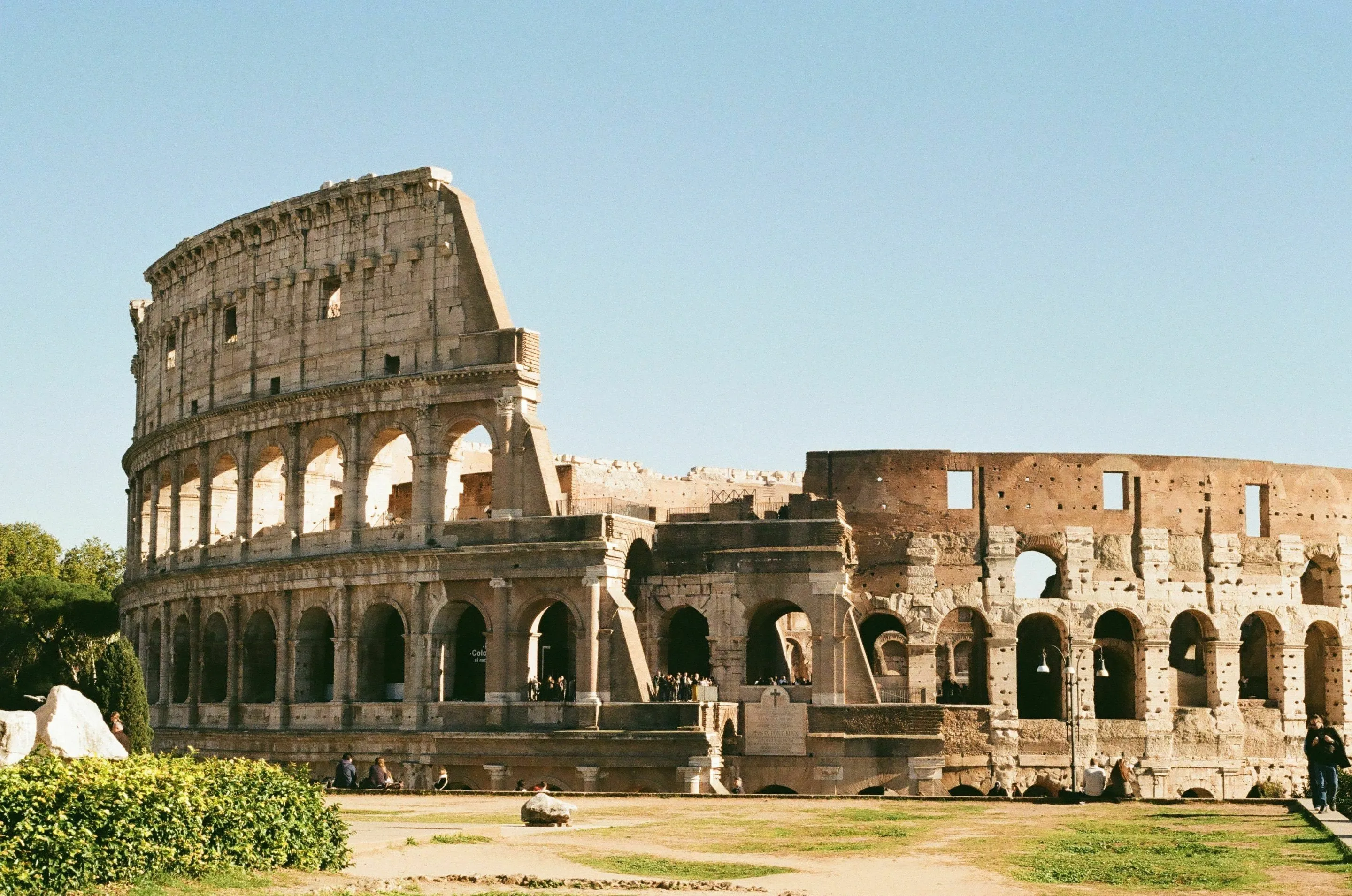 The ancient Colosseum in Rome, famous city for historical sites, as part of a Who Wants To Be A Millionaire quiz.
