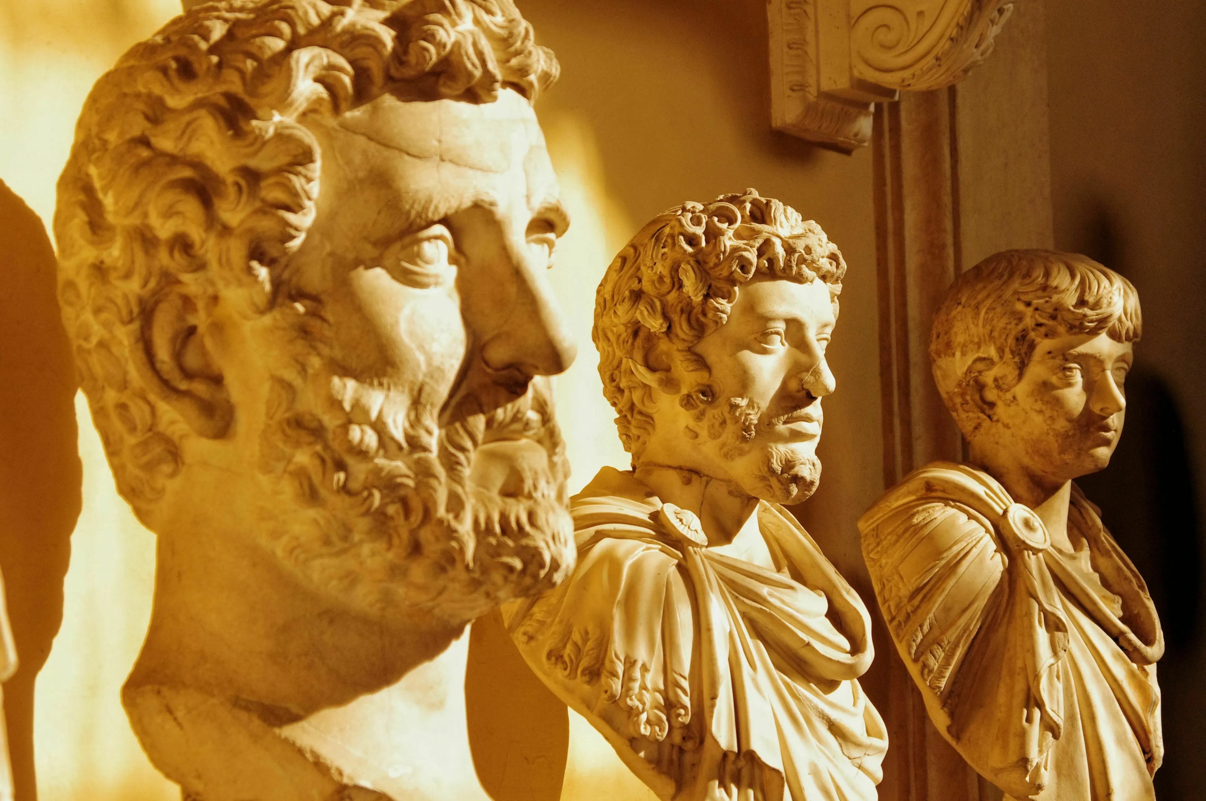 Marble busts of Roman Empire figures, relevant to a Would You Win Who Wants To Be A Millionaire quiz question about cities.