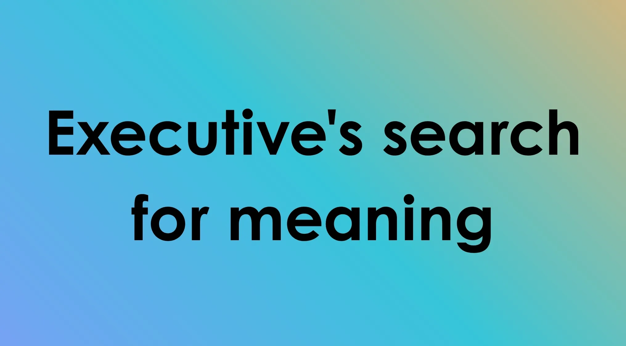 Alt text: Identify the TV show with description: Executive's search for meaning.