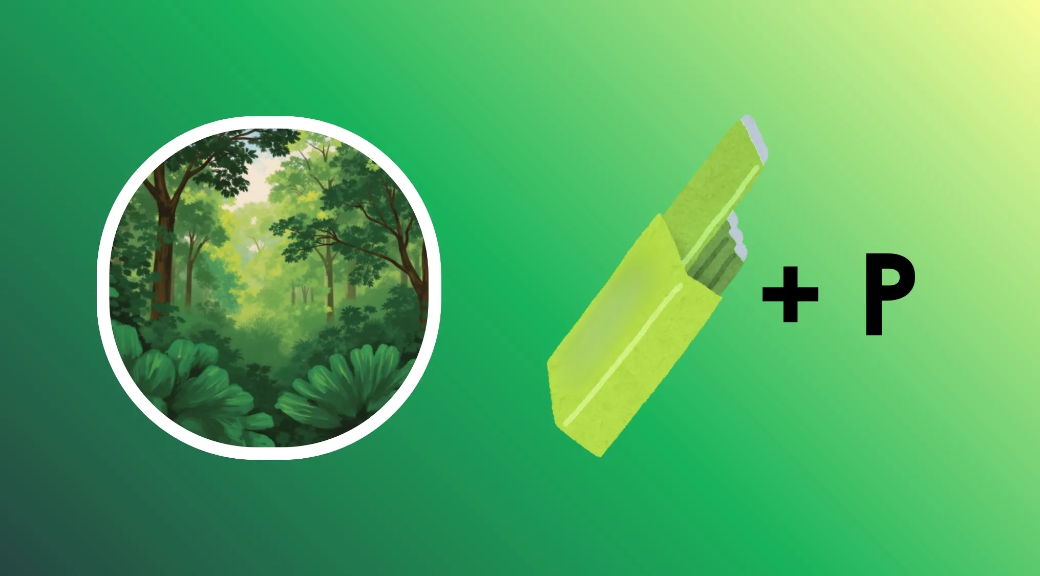 A rebus challenge image showing a jungle scene next to a green box of matches plus the letter P, hinting at a film title.