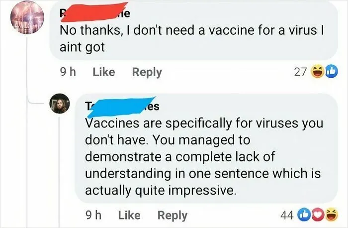 Thinks They Don't Need Vaccine