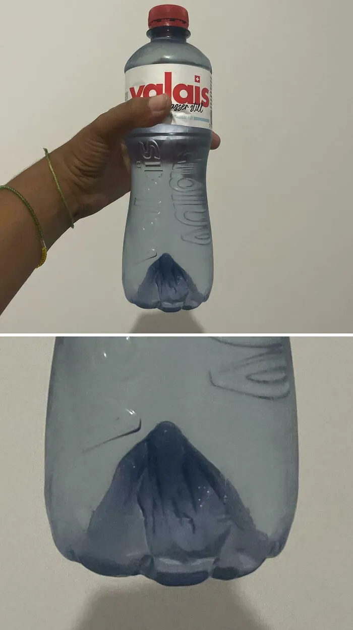El fondo de esta botella suiza es la montaña de donde proviene el agua