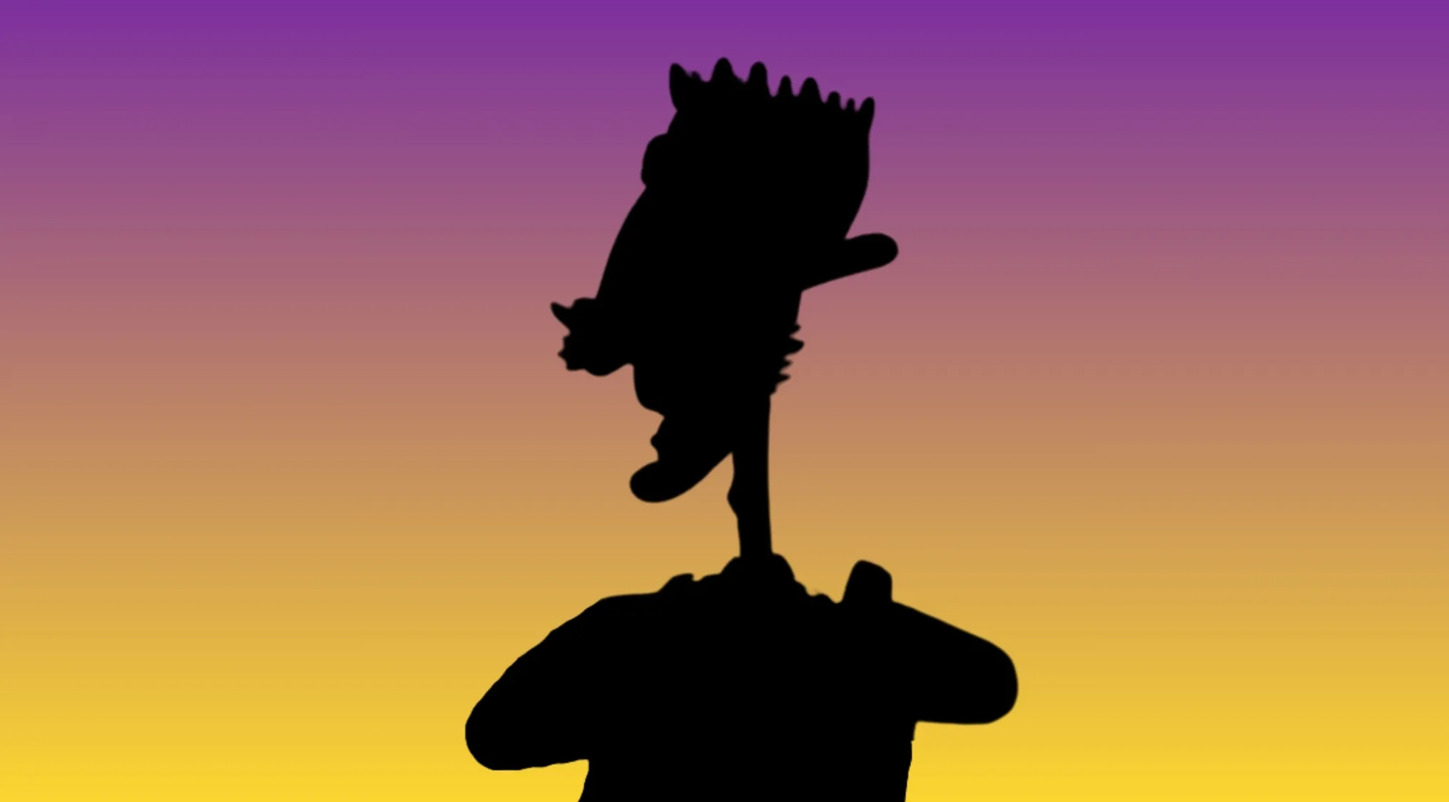 Saturday Morning Cartoon Trivia: Silhouette of an iconic character from a popular animated show.