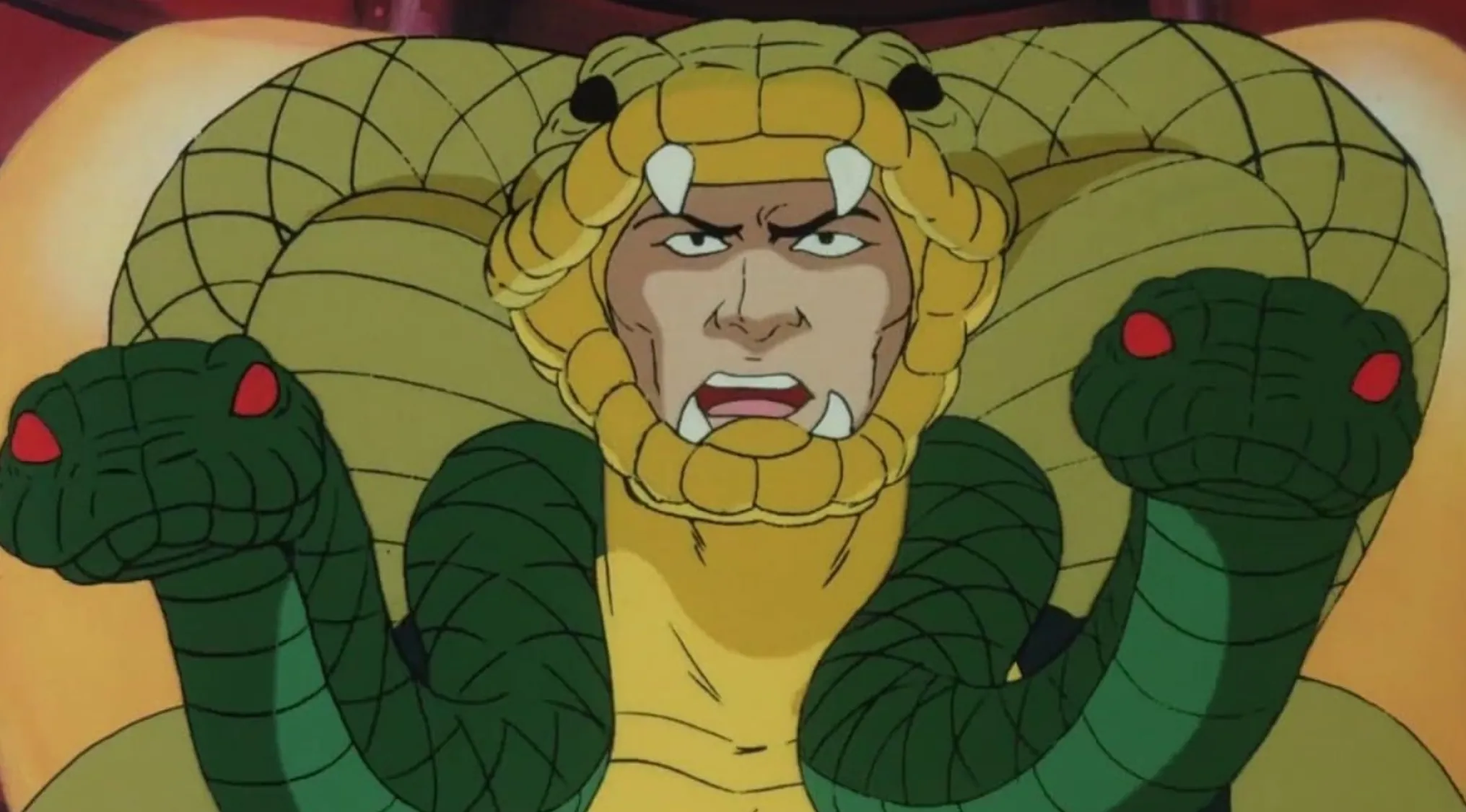 A Saturday Morning Cartoon Trivia character in a green and yellow snake costume. Which show is this character from?