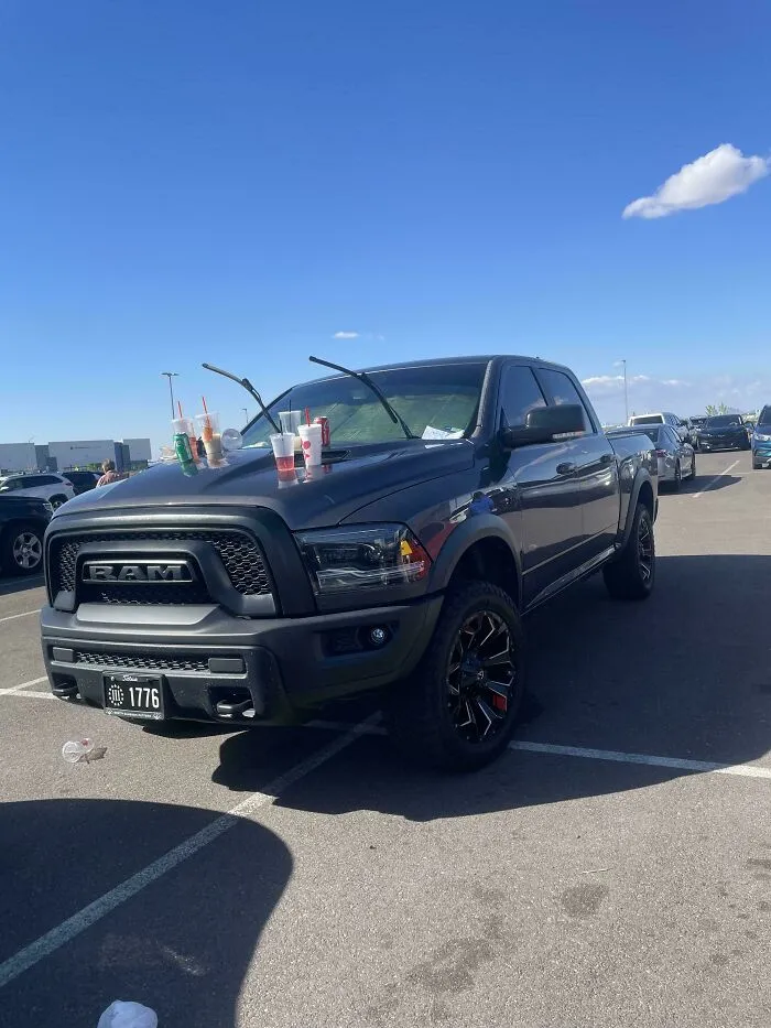 Ram Covered In Trumper Stickers Gets What He Deserves