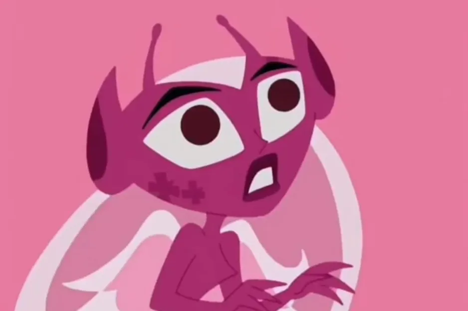 Pink alien woman with large eyes and antennae, a possible nemesis from Samurai Jack.