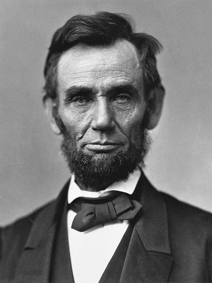 A serious Abraham Lincoln, a pivotal figure in timeline facts that changed the sense of history.