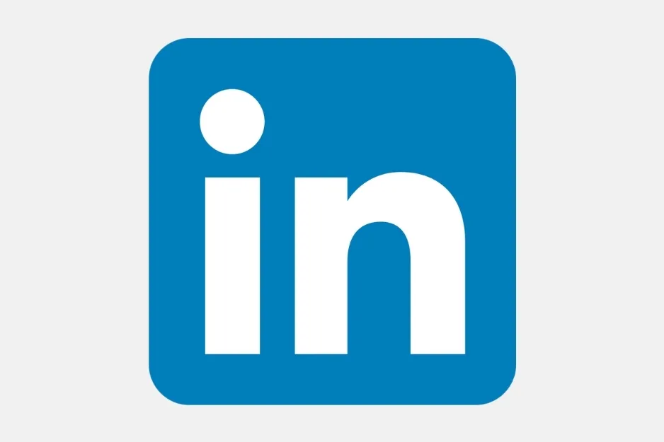 The LinkedIn social media platform logo, a white in on a blue square.