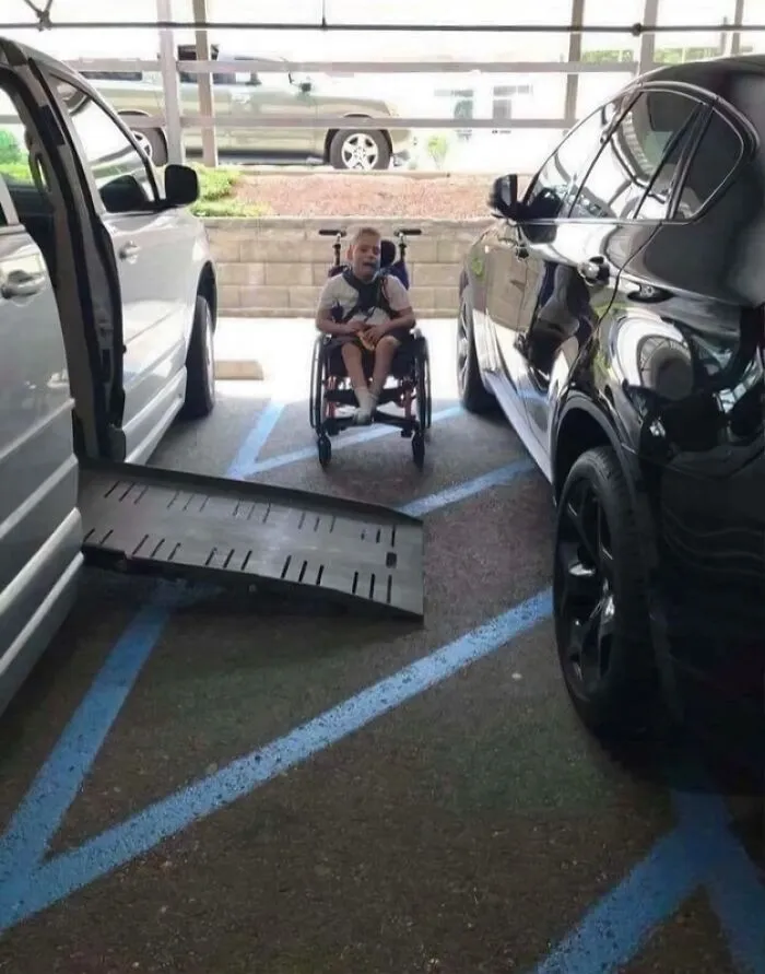 This Is Why You Don’t Park In The Striped Area Of A Handicapped Parking Zone