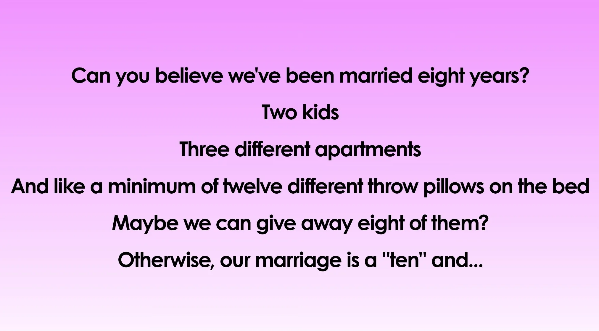 A poem for the 1% club question on a purple to yellow gradient background, featuring an interrupted final line.