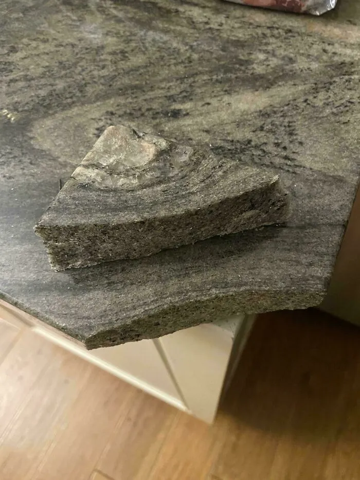 Cracked kitchen counter needing fixing things. People ask for help with this common household problem.