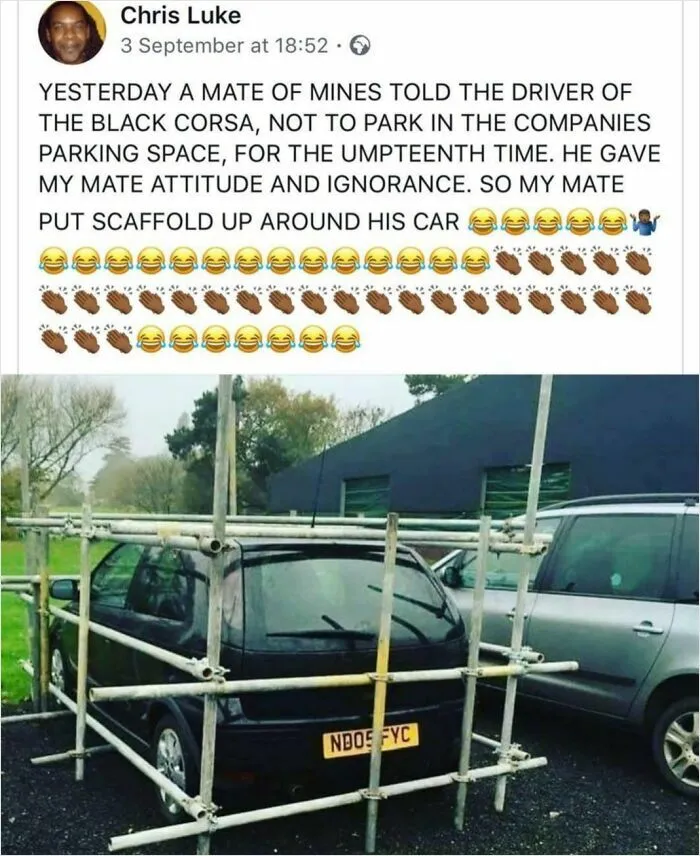 Imagine Walking Out To Find Your Car In Scaffolding