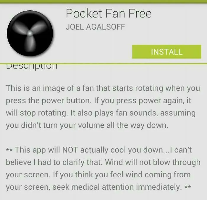 This App Creator Had To Explain That Your Phone Will Not Turn Into A Fan