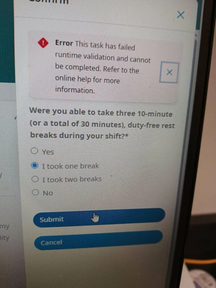 The Company I Work For Doesn't Let Employees Select Anything But Yes