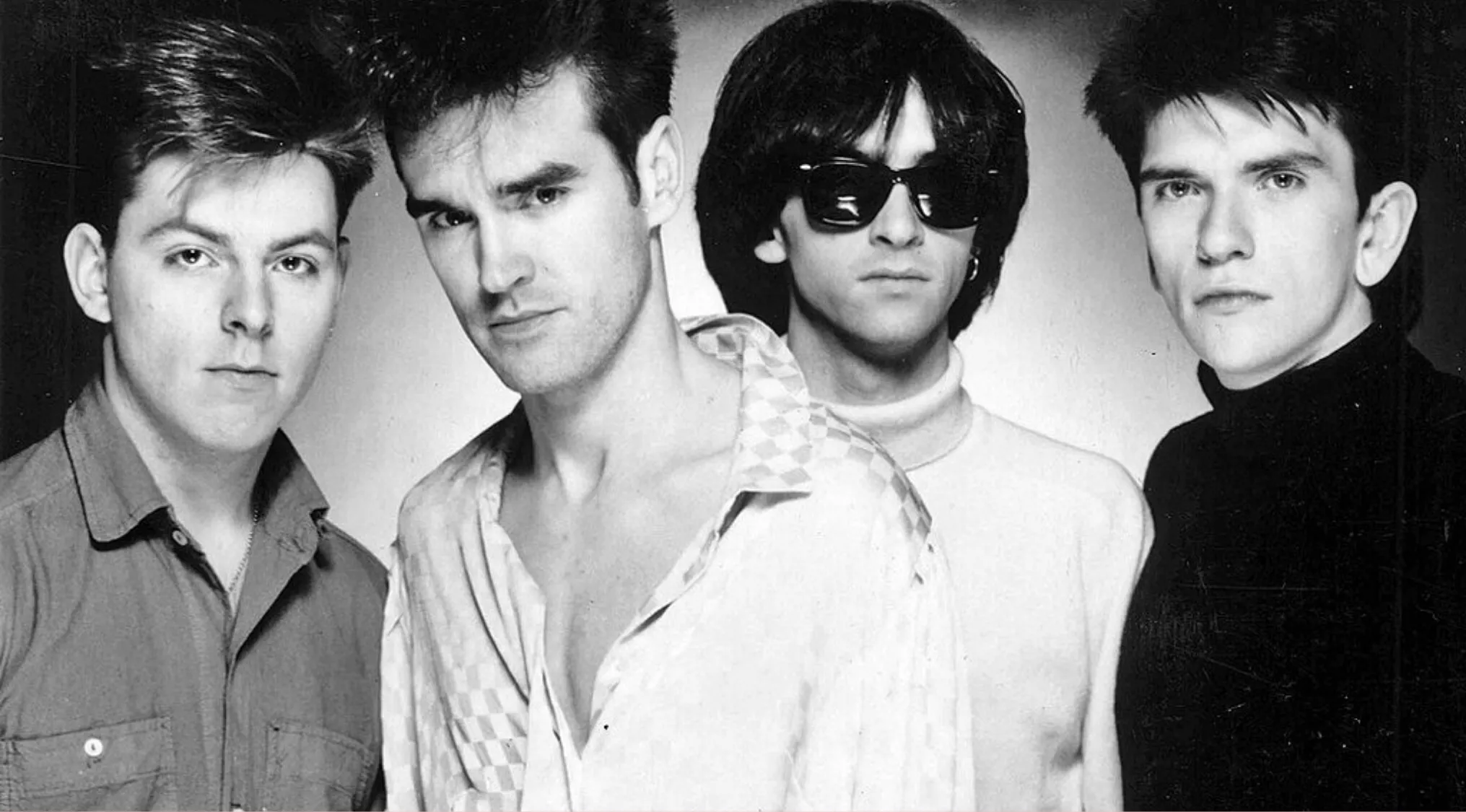 Black and white photo of a band, for the A-To-Z Music Quiz.