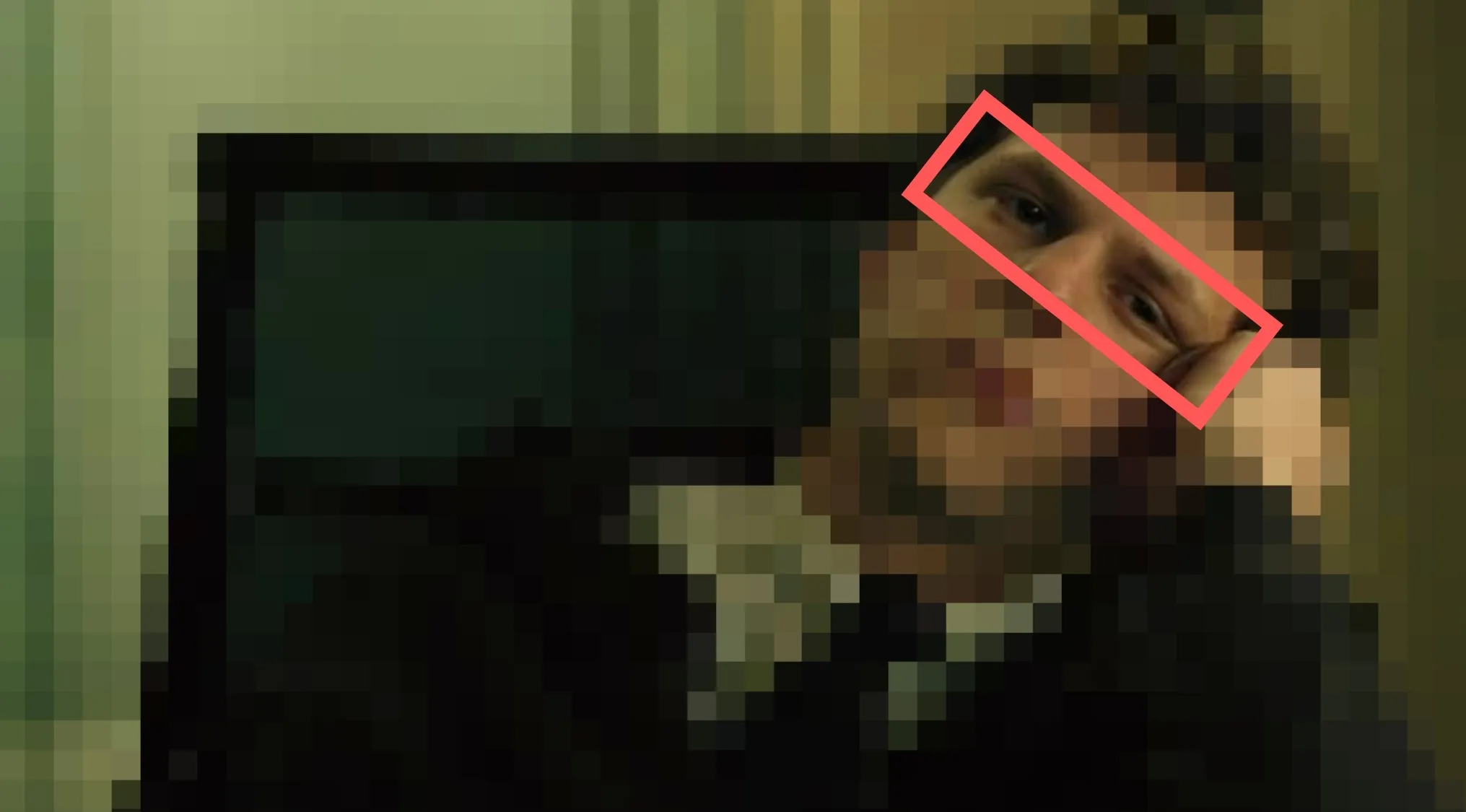 Partially pixelated image highlighting the eyes of a character from a movie or TV show, Guess The Movie & TV Show From The Eyes.