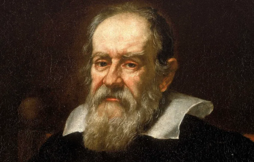 A portrait of Galileo Galilei, the famous scientist.