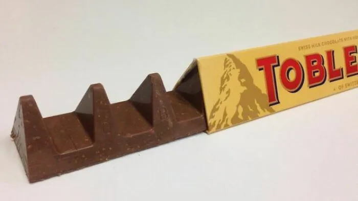 El Toblerone tiene más espacio vacío entre las piezas en el mismo tamaño de paquete