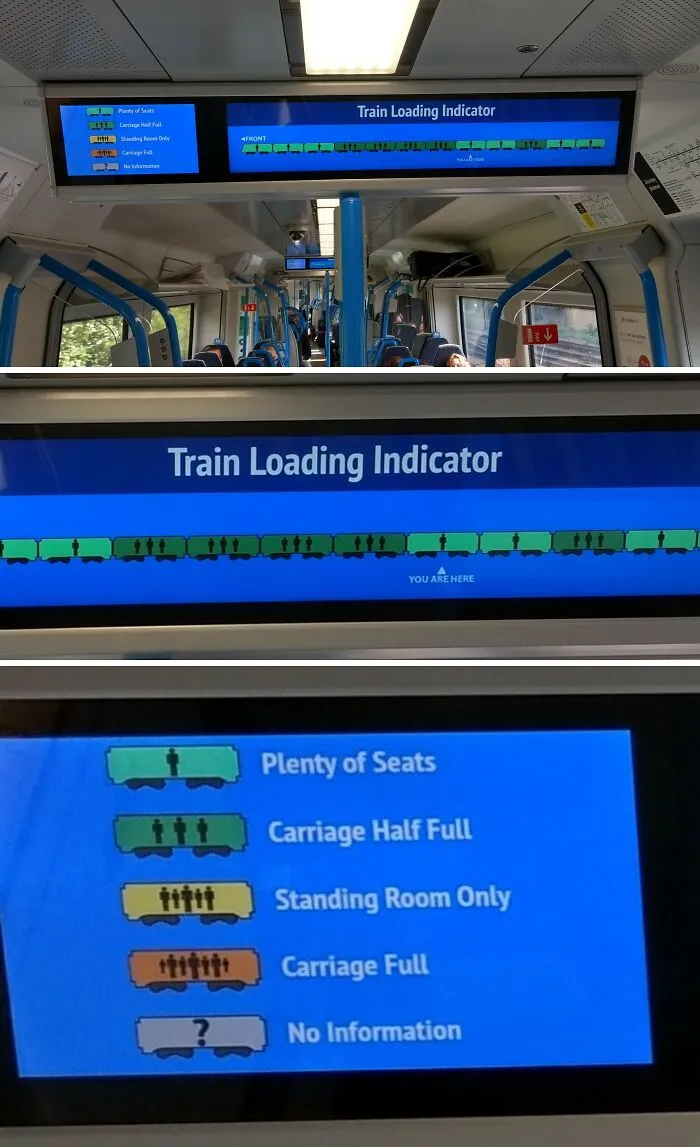 This Train Has An Information Screen Which Shows How Full Each Carriage Is