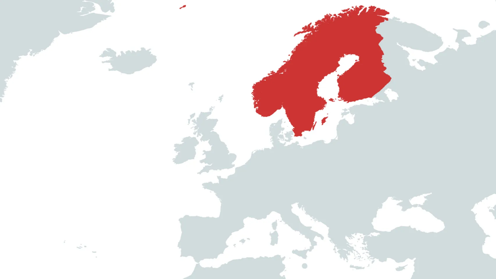 A map of Europe, with several countries highlighted in red, indicating the number of countries colored red on this map.