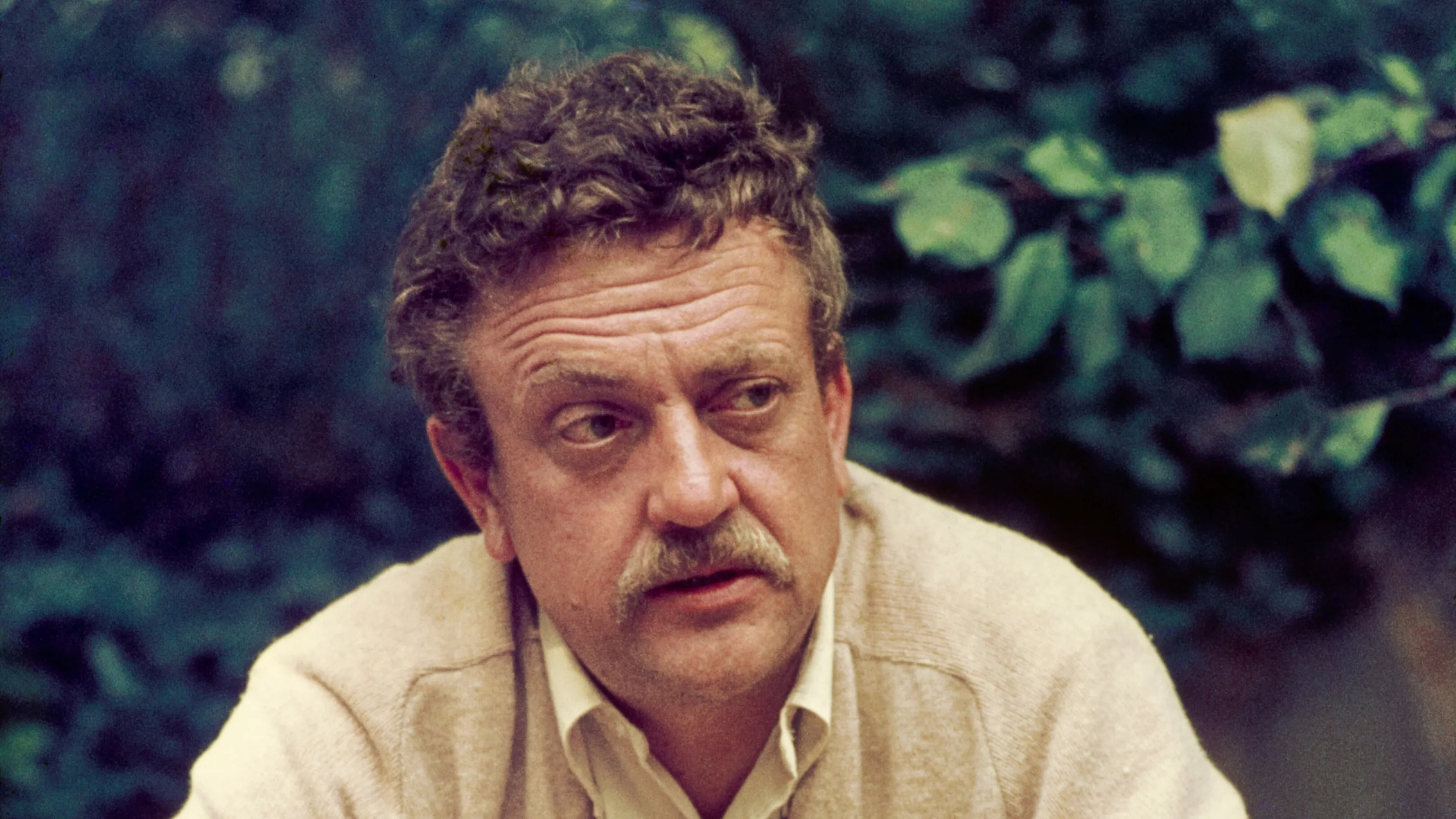 A close-up of Kurt Vonnegut, an American writer, for a quiz question about a number in his book title.