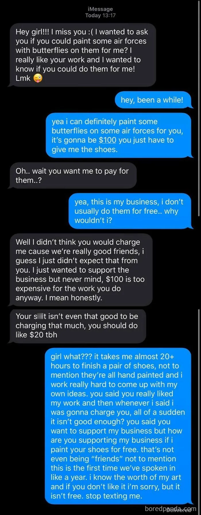 “Good Friend” Wants Free Custom Sneakers