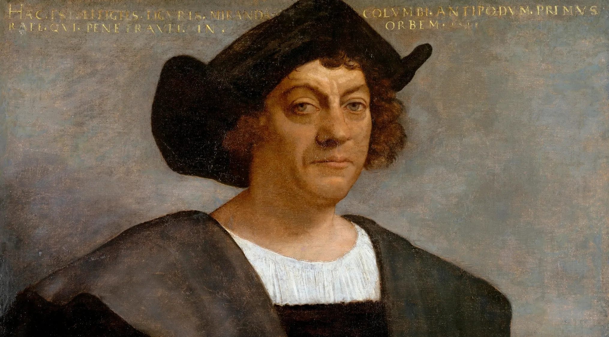 A portrait of Christopher Columbus from the 1869 MIT Entrance Exam.