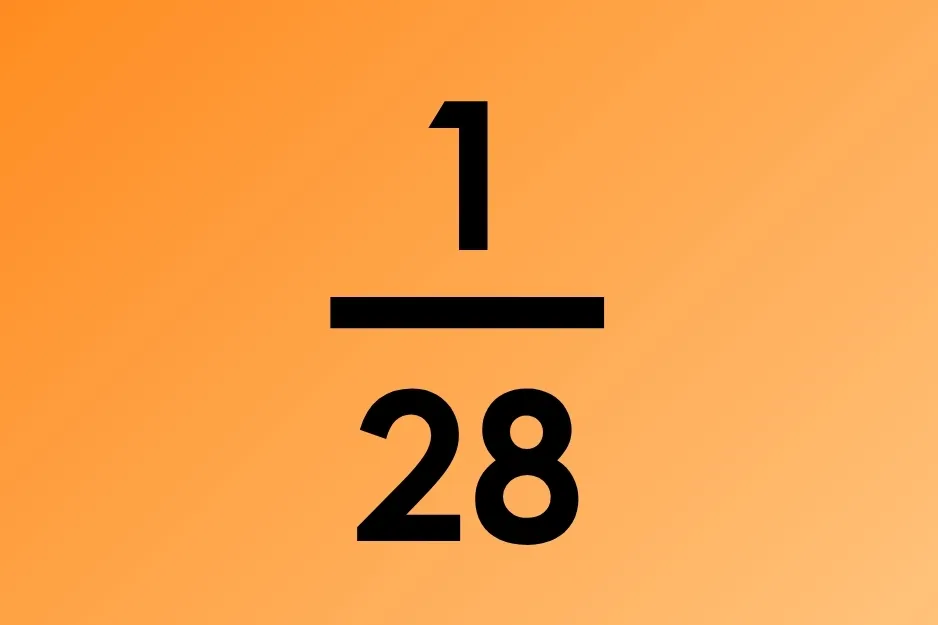 Fraction 1/28, representing what part of 1 week is 6 hours.