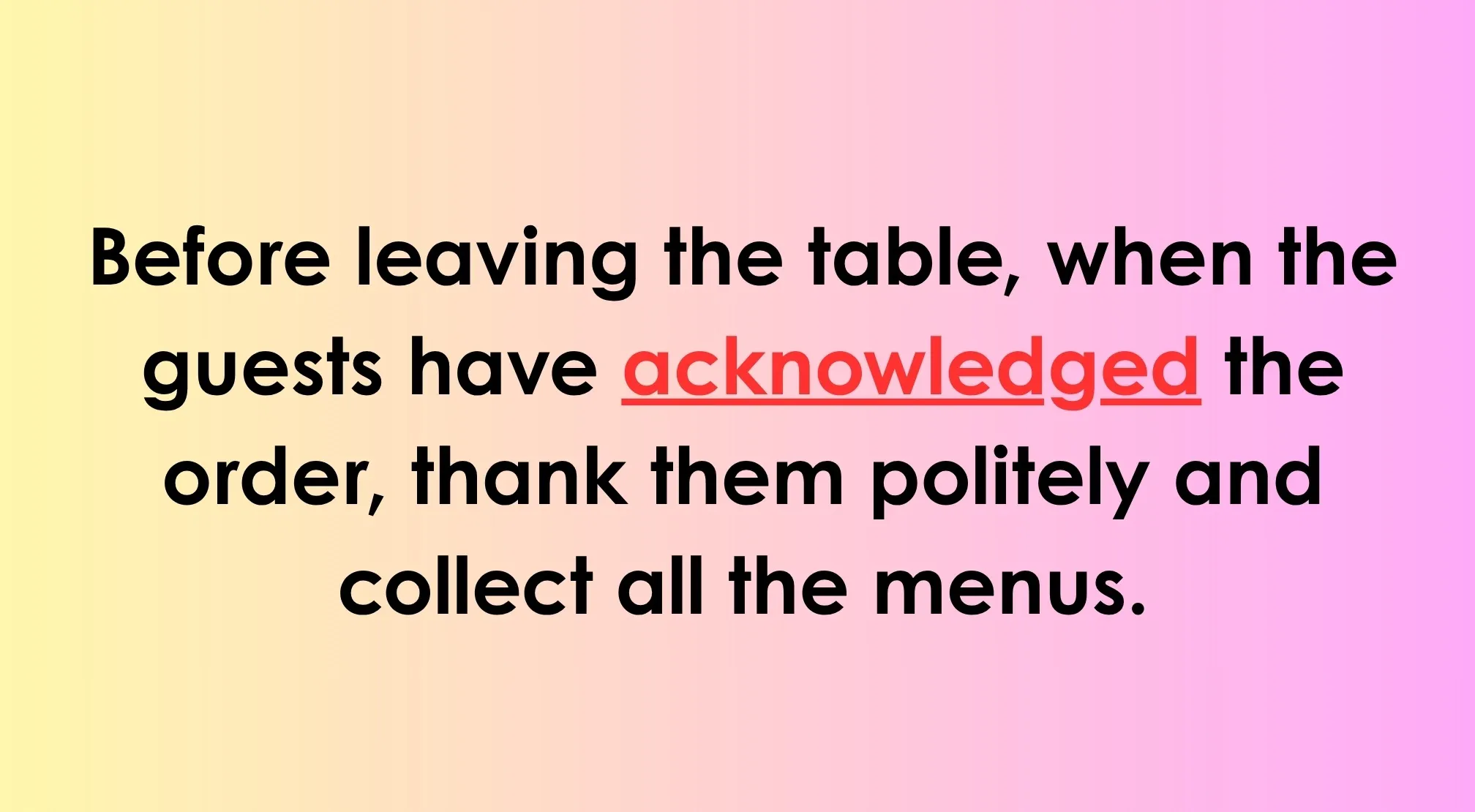 Text on a gradient background with acknowledge highlighted. A quiz on word replacement for FBI hire.