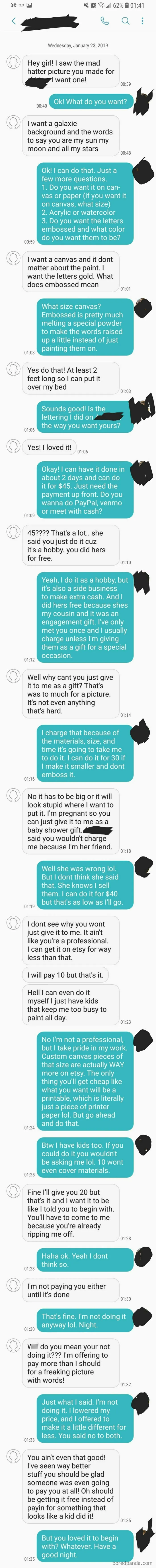 I Paint And Do Calligraphy And Hand Lettering. Conversation I Had Last Night With My Cousins "Friend"