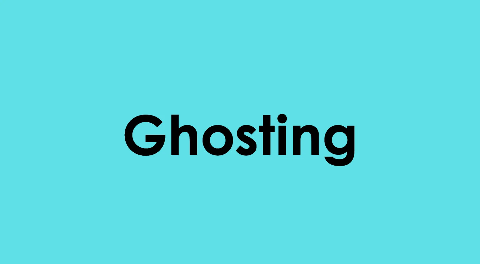 The word Ghosting on a blue background, to match the word to its meaning in a TikTok and Gen Z slang quiz.
