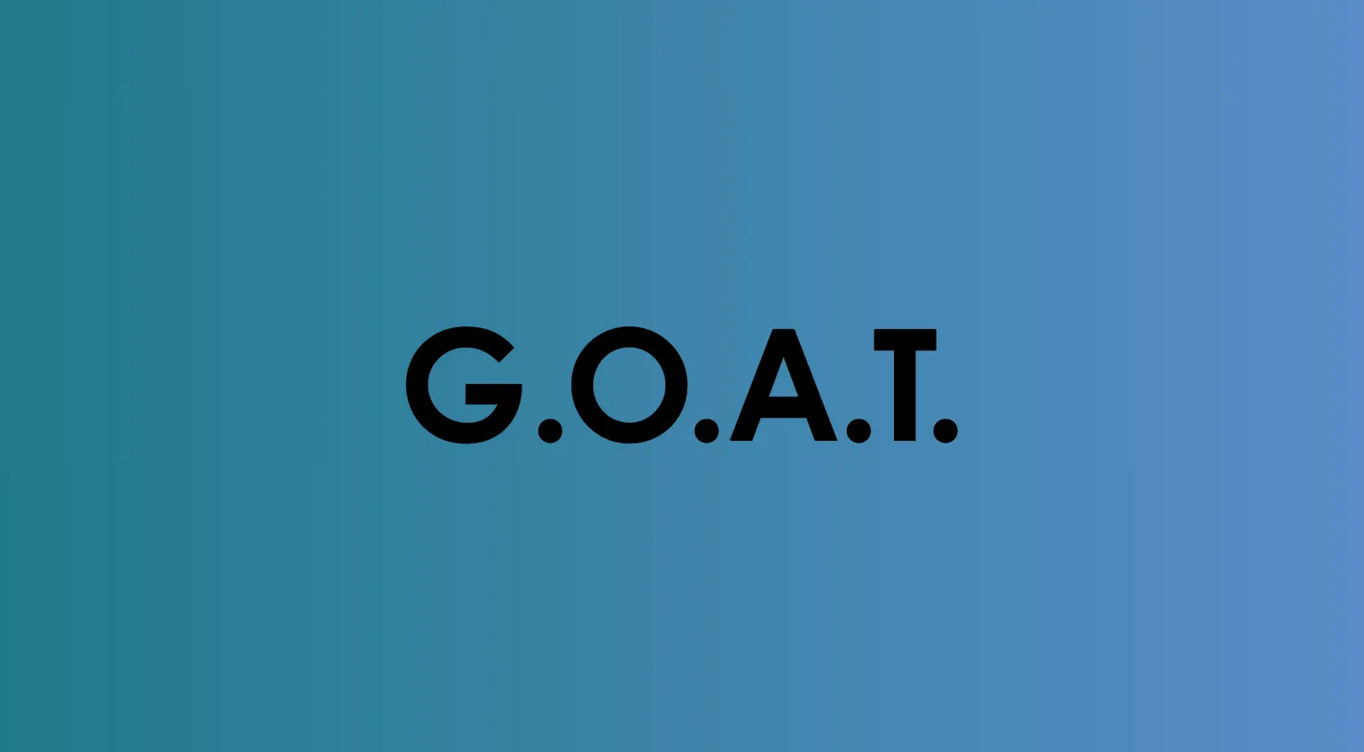 A blue background with the acronym G.O.A.T. in black text, for the TikTok and Gen Z slang quiz.