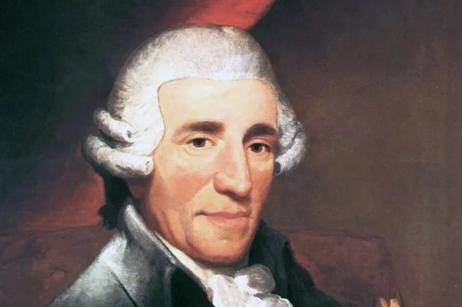 An oil painting portrait of Joseph Haydn, known as the Father of the Symphony.