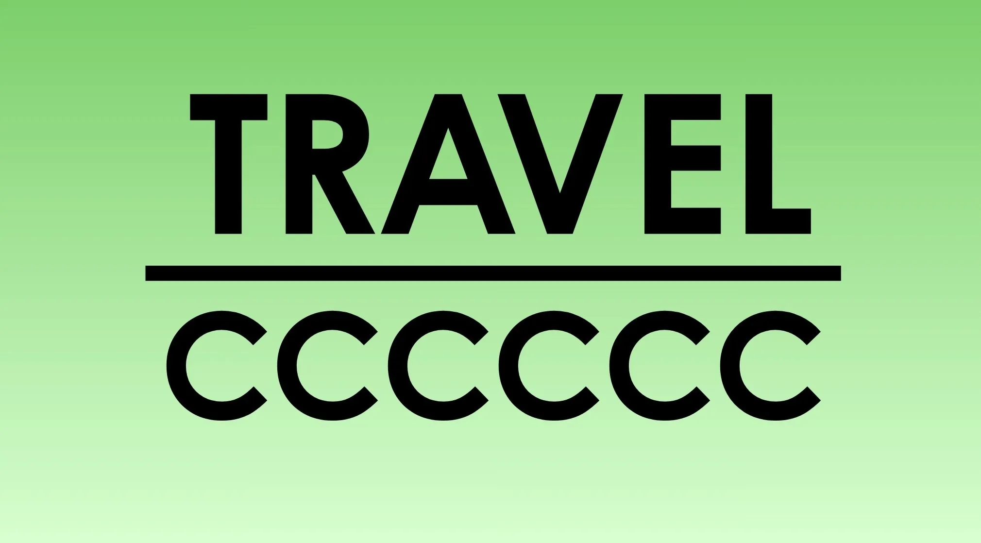 A Rebus Puzzle Quiz: The word "TRAVEL" written above a line, with "CCCCC" below it on a green background.