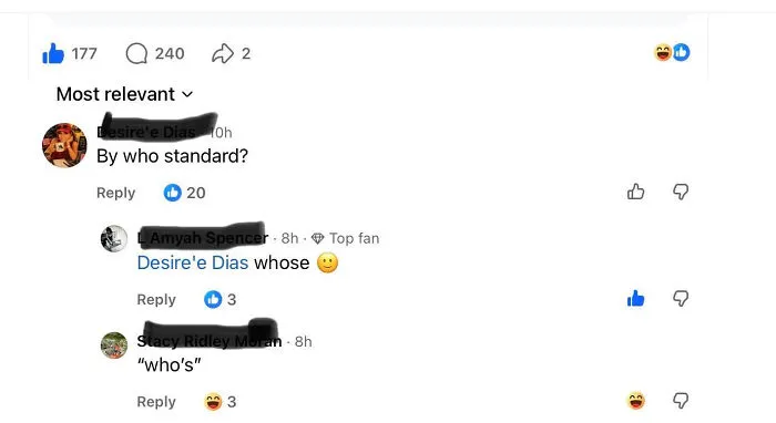 A screenshot of a social media exchange where users correct grammar, specifically the use of whose and who's, showcasing know-it-alls.