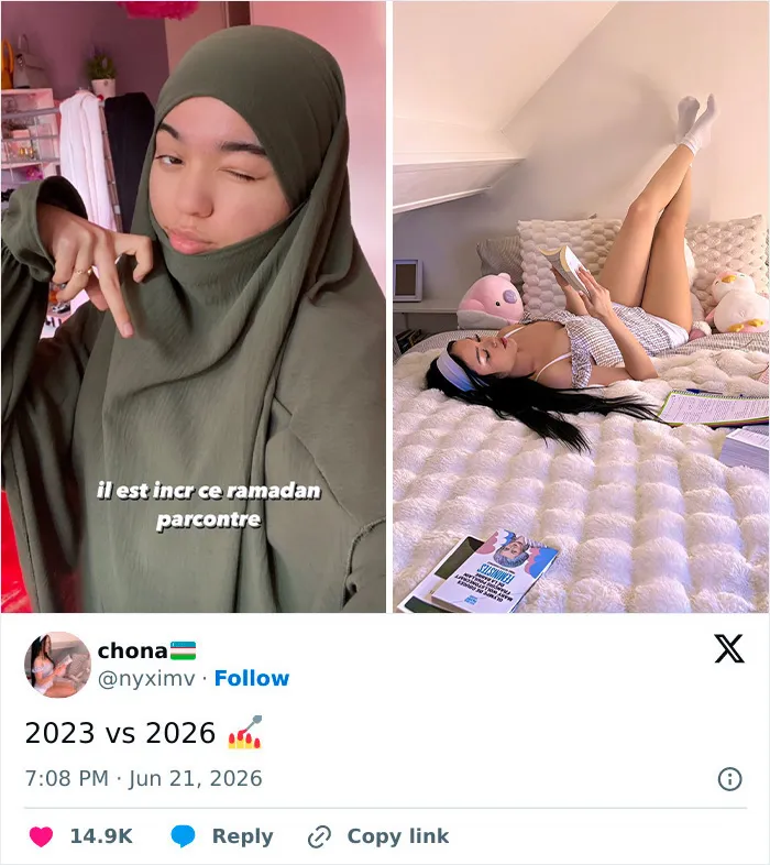 15 Side-By-Sides Showing What Letting Go Of The Hijab Looks Like For Real Women
