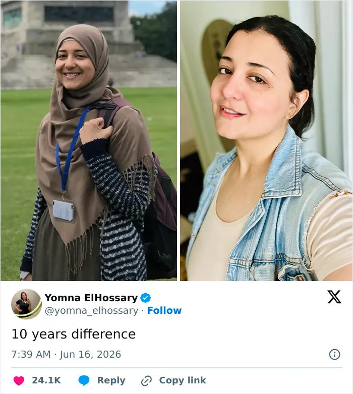 15 Side-By-Sides Showing What Letting Go Of The Hijab Looks Like For Real Women