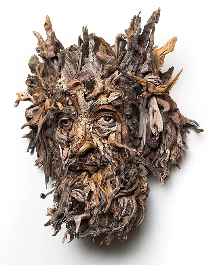27 Mesmerizing Portrait Sculptures Crafted From Naturally Found Wood By This Artist
