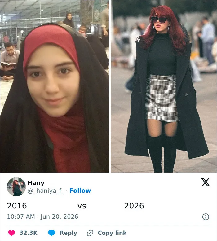 15 Side-By-Sides Showing What Letting Go Of The Hijab Looks Like For Real Women