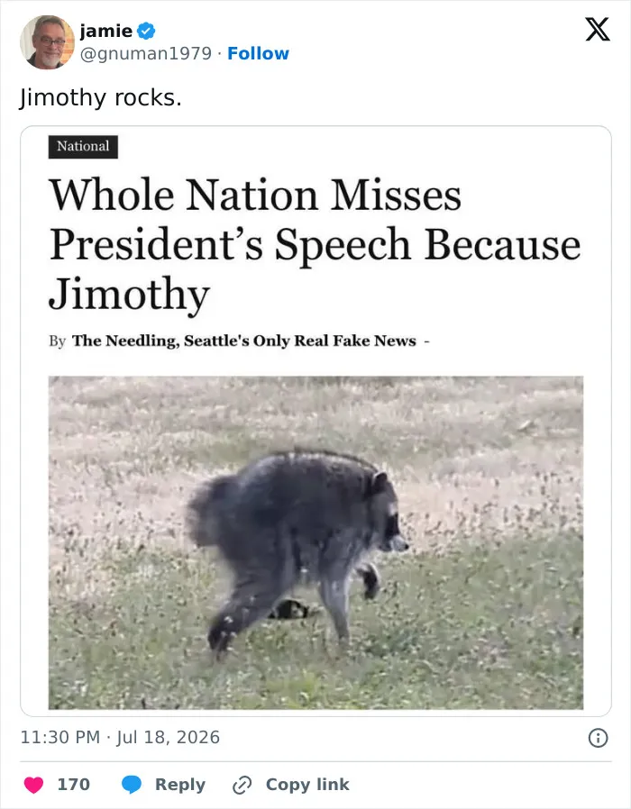 23 Memes That Capture The World's Unhinged Obsession With An Unusually Shaped Raccoon Named "Jimothy"