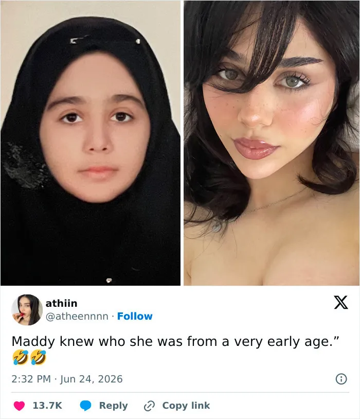 15 Side-By-Sides Showing What Letting Go Of The Hijab Looks Like For Real Women