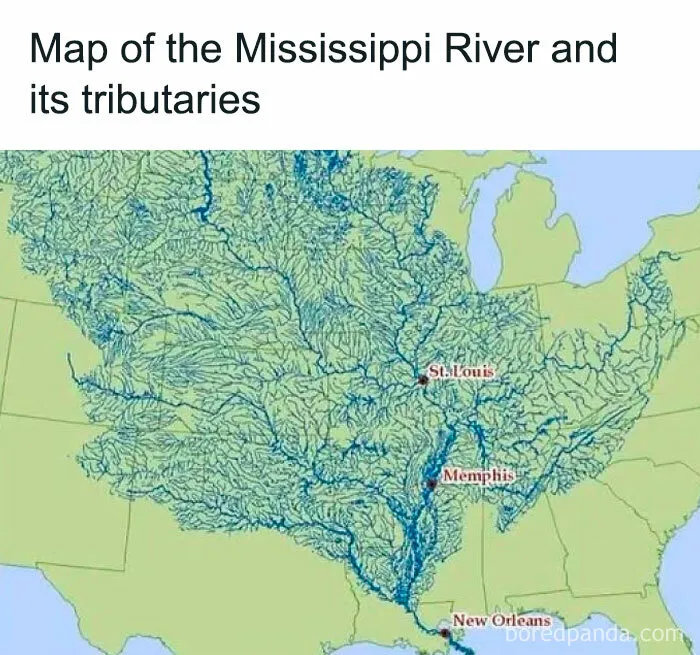 Map Of The Mississippi River And Its Tributaries
