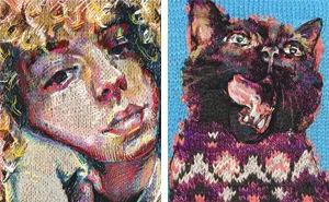 Artist Combines Vintage Knitting Machines And Digital Art To Create Stunning Portraits (33 Pics)