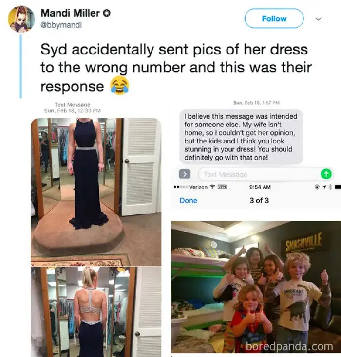 Syd Accidentally Sent Pics Of Her Dress To The Wrong Number And This Was Their Response