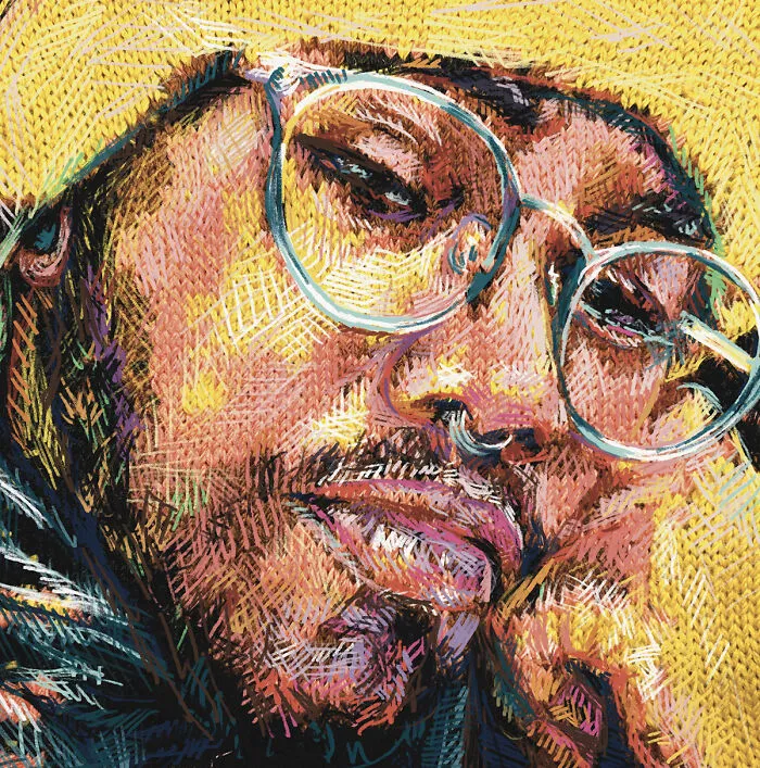 Artist Combines Vintage Knitting Machines And Digital Art To Create Stunning Portraits (33 Pics)