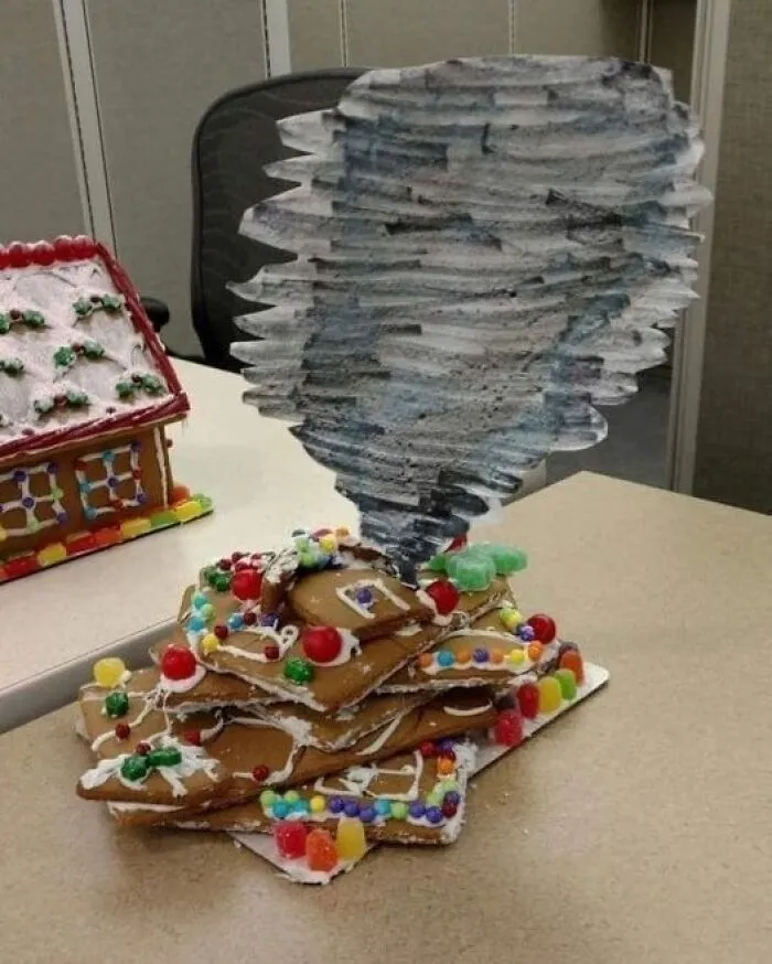 When Your Gingerbread House Collapses… Turn It Into A Gingerbread Disaster Scene!