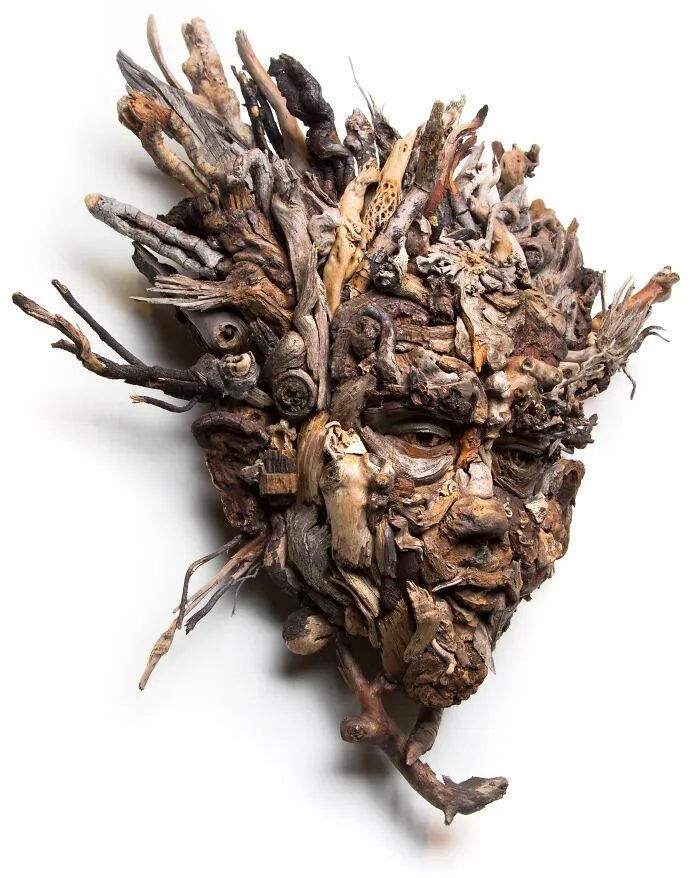27 Mesmerizing Portrait Sculptures Crafted From Naturally Found Wood By This Artist