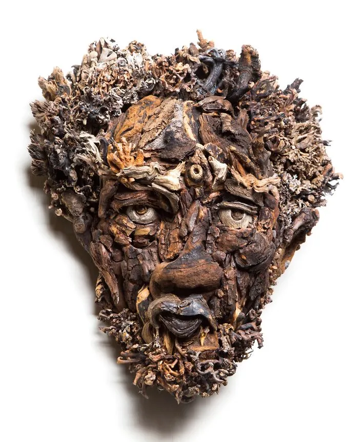 27 Mesmerizing Portrait Sculptures Crafted From Naturally Found Wood By This Artist