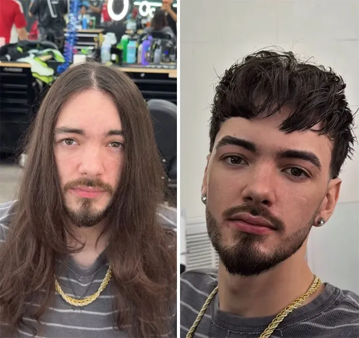 This Barber Shared Before-And-After Photos Of Clients That Prove A Haircut Can Change Everything (26 Pics)