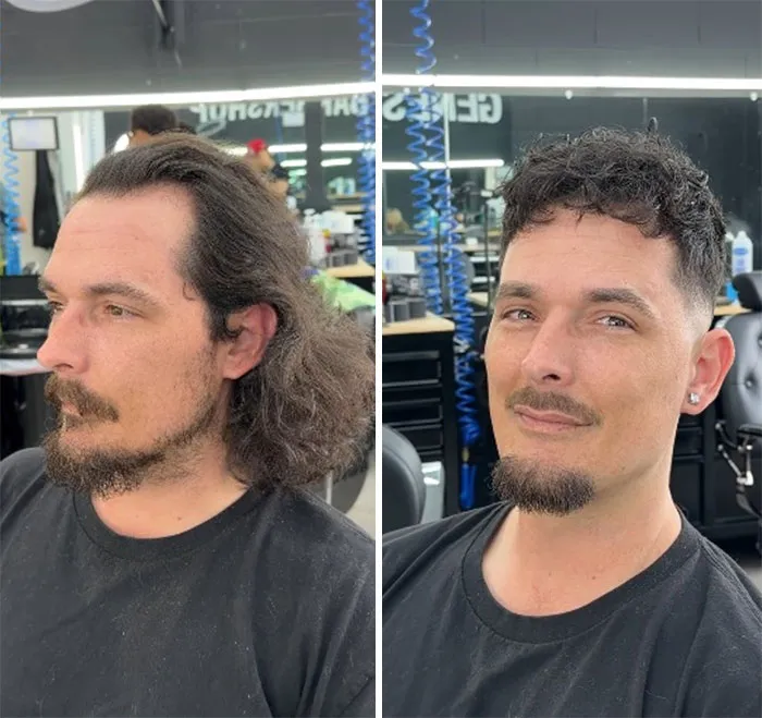 This Barber Shared Before-And-After Photos Of Clients That Prove A Haircut Can Change Everything (26 Pics)